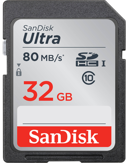 Модуль памяти  SD  32 Gb Sandisk SDHC Ultra class 10, 80Mb/ s UHS-I (SDSDUNC-032G-GN6IN)