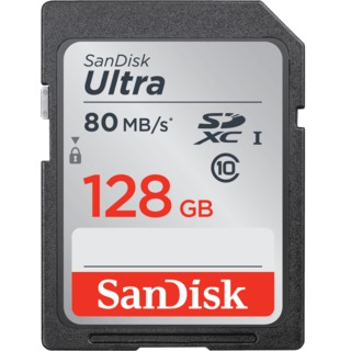 Модуль памяти  SD 128 Gb Sandisk SDXC Ultra, class10, 80Mb/ s (SDSDUNC-128G-GN6IN)