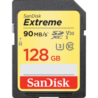 Модуль памяти  SD 128 Gb Sandisk SDXC Extreme cl10, 90Mb/ s, UHS-I U3 (SDSDXVF-128G-GNCIN)