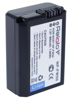 Аккумулятор Relato NP-FW50 (Sony NP-FW50)  7.2V, 980mAh