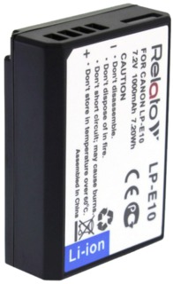 Аккумулятор Relato LP-E10 (Canon LP-E10) 7.2V, 1000mAh