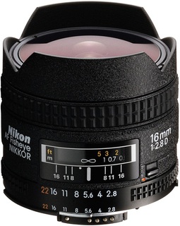 Объектив Nikon 16 mm f/ 2.8 D AF Fisheye-Nikkor (s/ n:614215) Б/ У