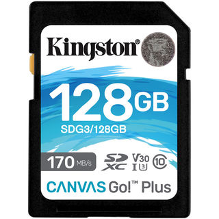 Карта памяти  SD 128 Gb Kingston SDXC Canvas Go Plus, class 10, UHS-I U3 V30 (SDG3/ 128GB)