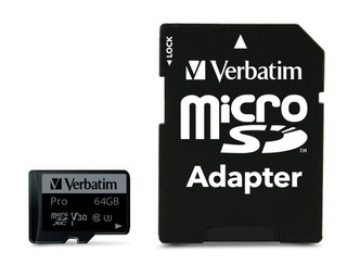 Карта памяти  Micro SD  64 Gb VERBATIM 90MB/ S MICRO SD PRO CLASS 10 UHS (SD ADAPTOR) 47042
