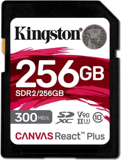 Карта памяти  SD 256 Gb Kingston SDXC UHS-II U3 V90 Canvas React Plus (SDR2/ 256GB)