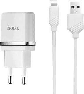 Сетевой адаптер HOCO C12 Smart Белый + кабель Lightning 1м